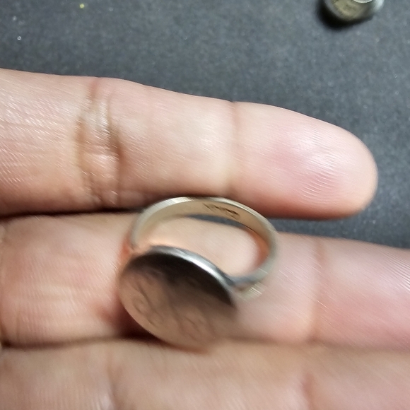 Vintage Made In Mexico Silver Tone Round Signet Ring Size 7 Engraved " SNN" sh9w - Picture 6 of 7
